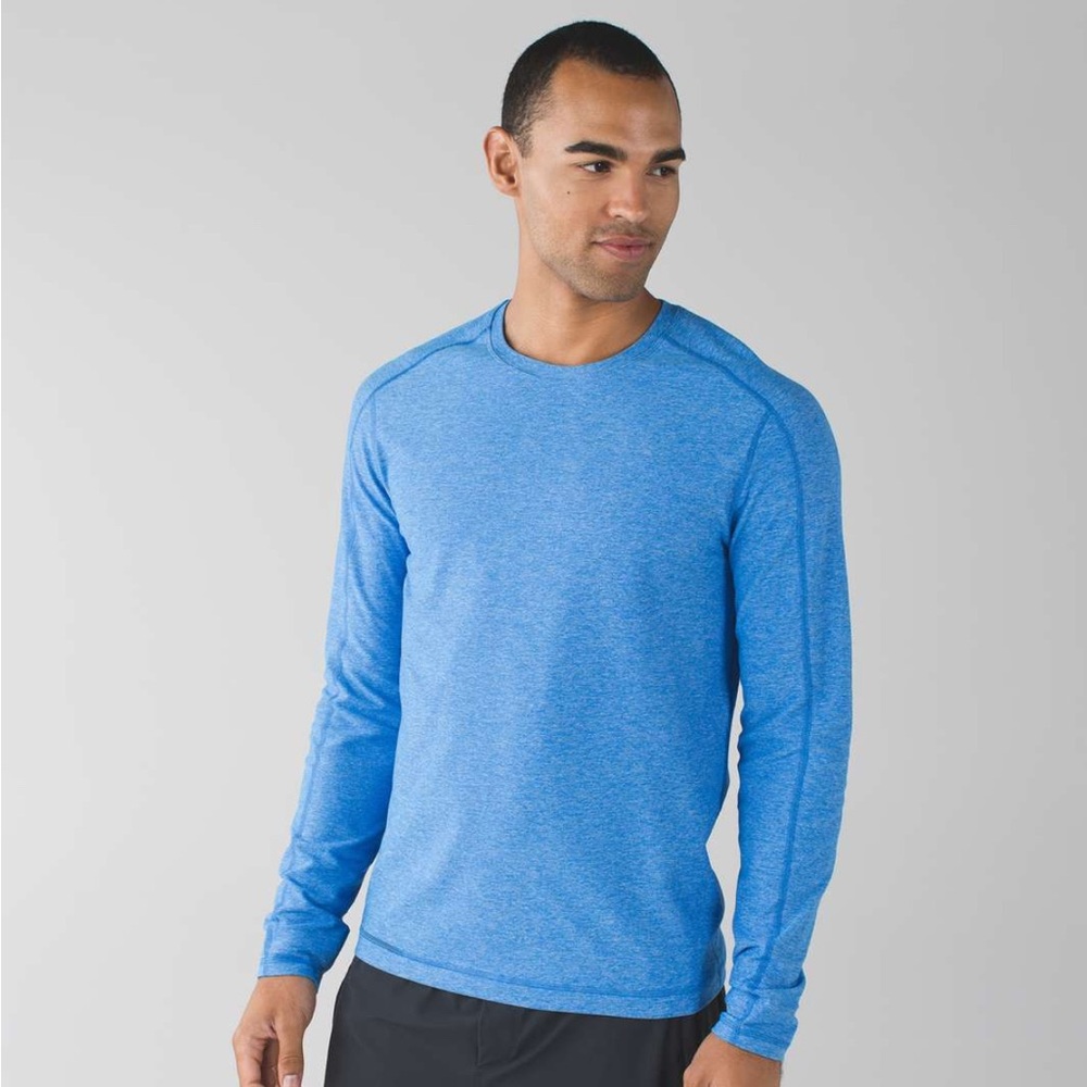 Lululemon Athletica Surge Blue Long Sleeve Tee Large Mens